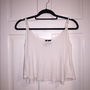 White Ribbed Crop Top